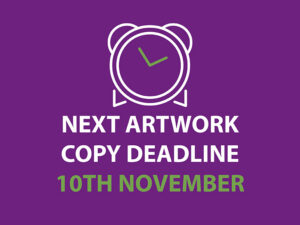 Next artwork copy deadline 9th May